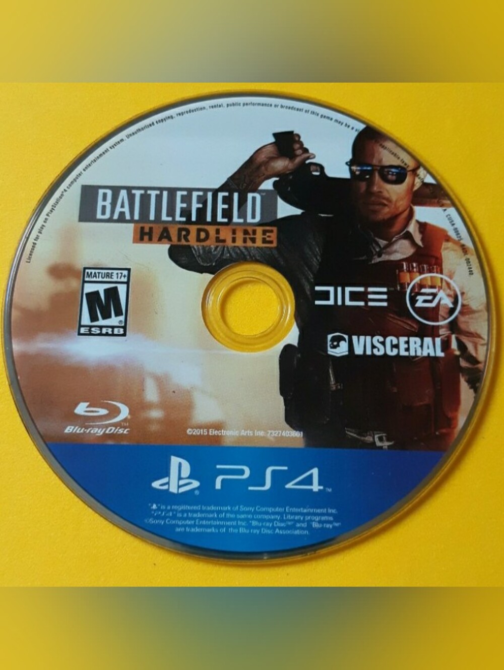 Battlefield Hardline PS4 Game Disc - Blue/White/Orange Artwork